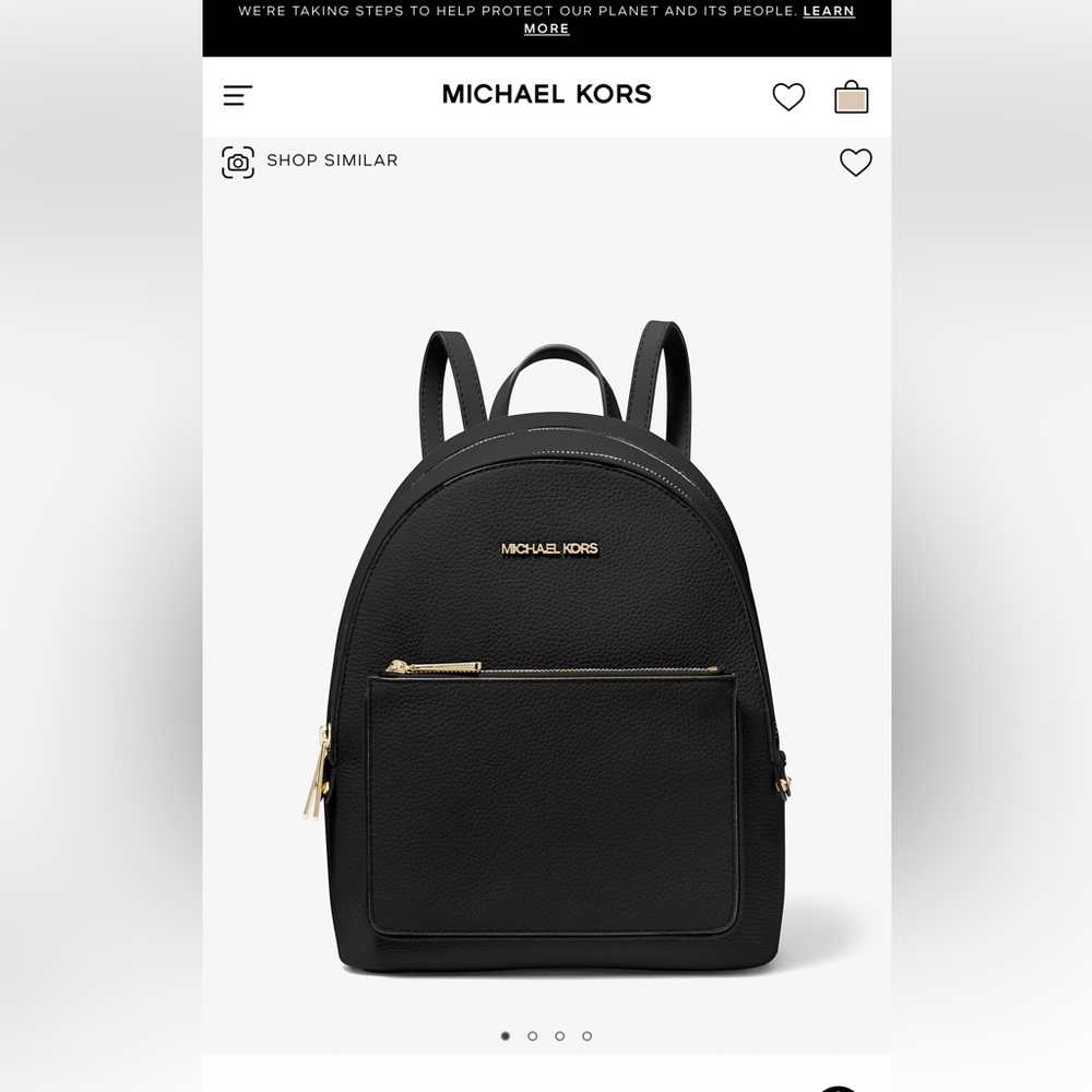 NWT! Michael Kors Adina Medium Black Pebbled Leather Backpack - Picture 12 of 14
